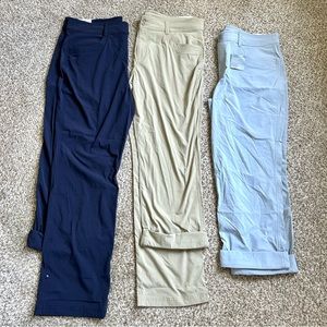 NWT 3 pairs Eddie Bauer Sightscape Horizon Convertible pants blue, tan, Lt blue